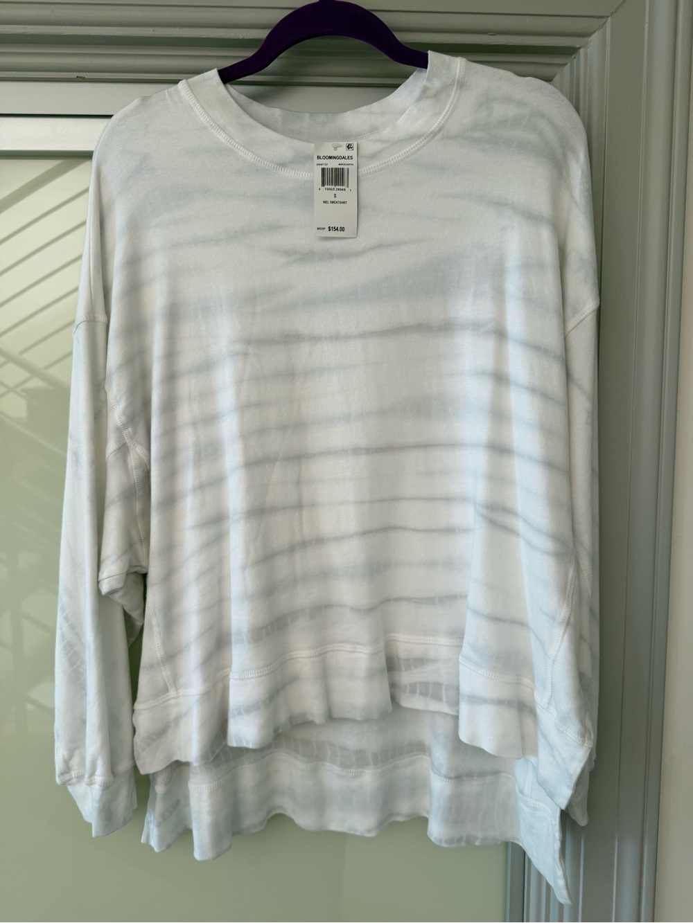 Electric & Rose White Striped Pullover Sweatshirt